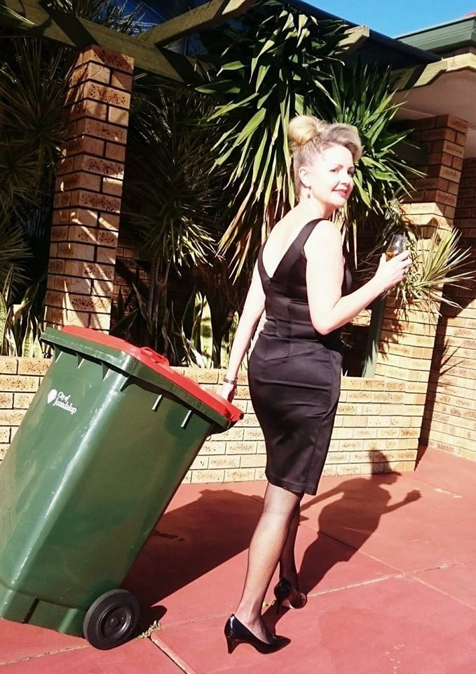 DRESSED UP TAKING TRASH OUT #95488523