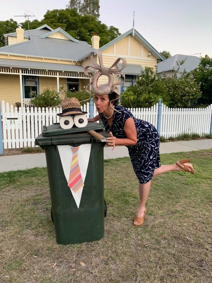 DRESSED UP TAKING TRASH OUT #95488533