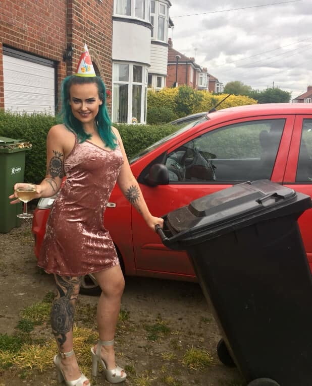 DRESSED UP TAKING TRASH OUT #95488536