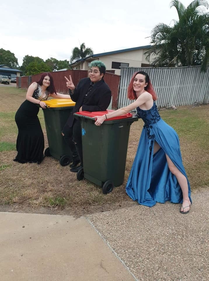 DRESSED UP TAKING TRASH OUT #95488541