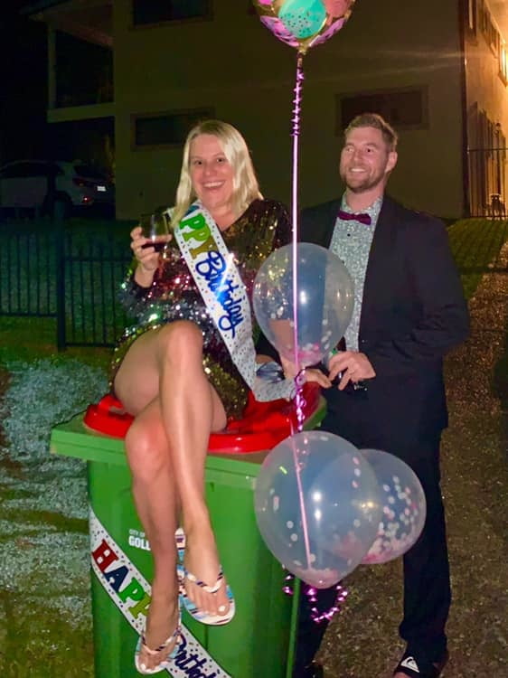 DRESSED UP TAKING TRASH OUT #95488556