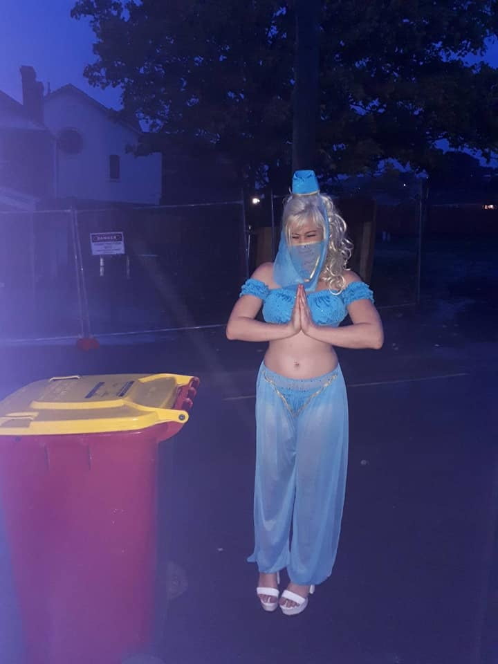 DRESSED UP TAKING TRASH OUT #95488572