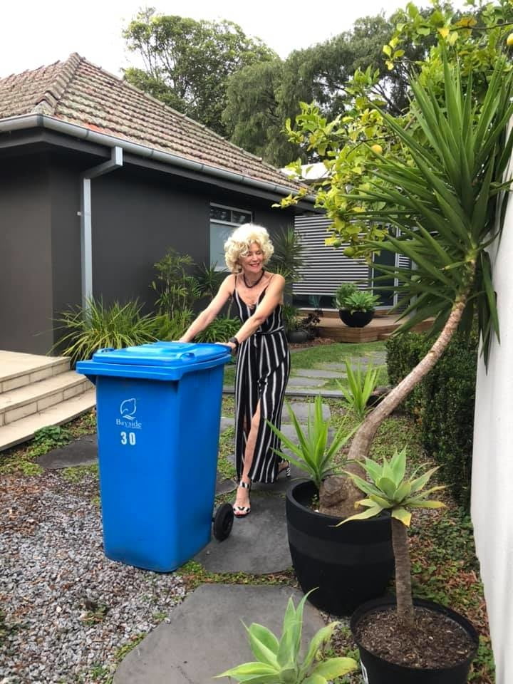 DRESSED UP TAKING TRASH OUT #95488592