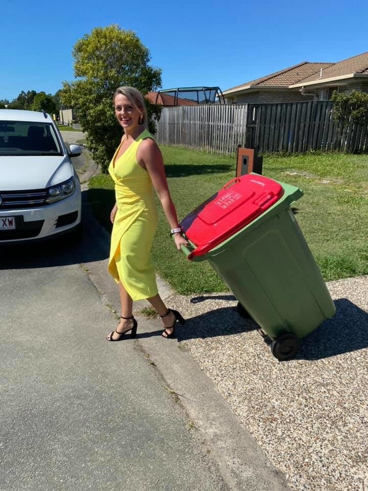 DRESSED UP TAKING TRASH OUT #95488596