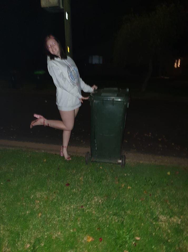 DRESSED UP TAKING TRASH OUT #95488647