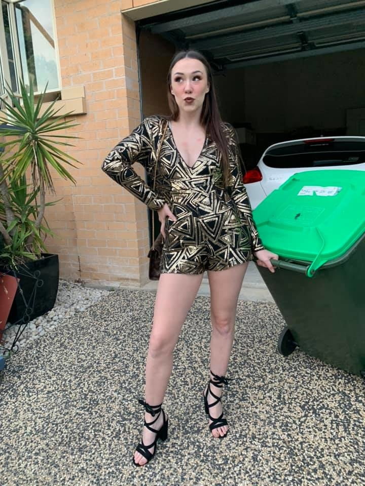 DRESSED UP TAKING TRASH OUT #95488653