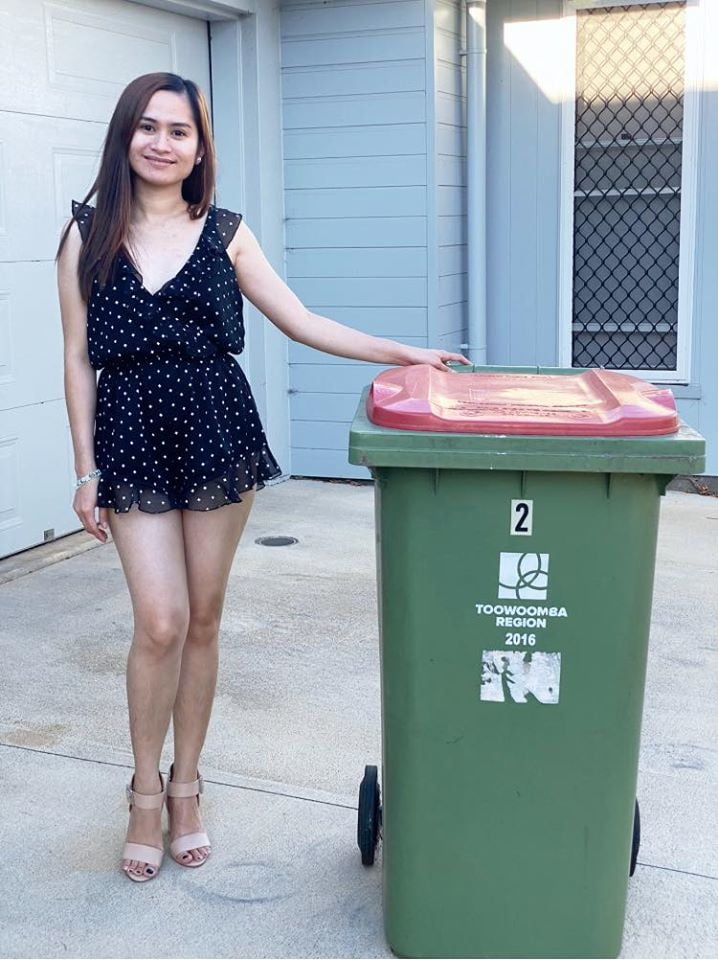 DRESSED UP TAKING TRASH OUT #95488671