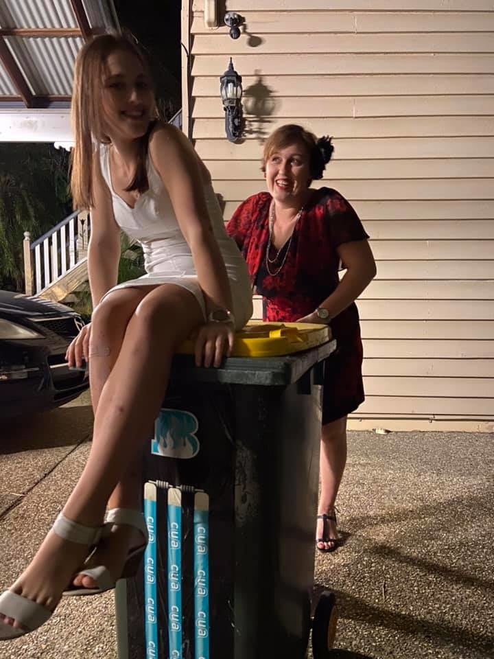 DRESSED UP TAKING TRASH OUT #95488679