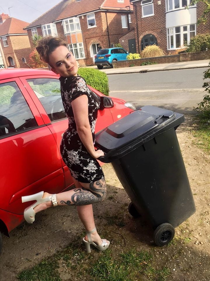DRESSED UP TAKING TRASH OUT #95488768
