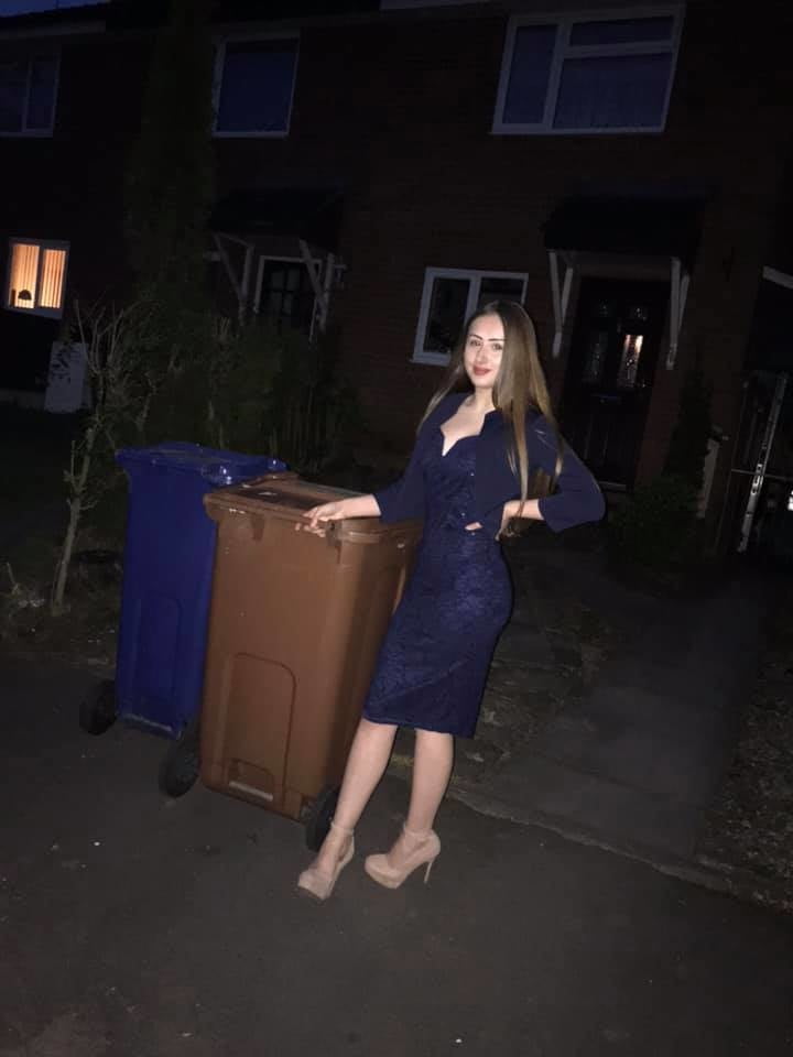 DRESSED UP TAKING TRASH OUT #95488774