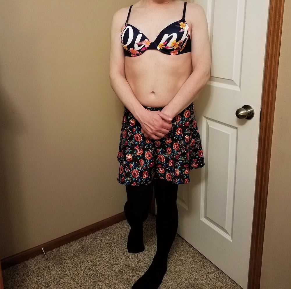 Girly Crossdresser Wearing VS Panties and Bra #107211636