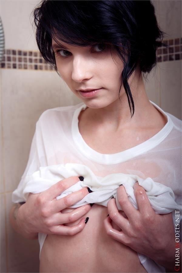 Voodoo emo teenager oiled in shower #92343816