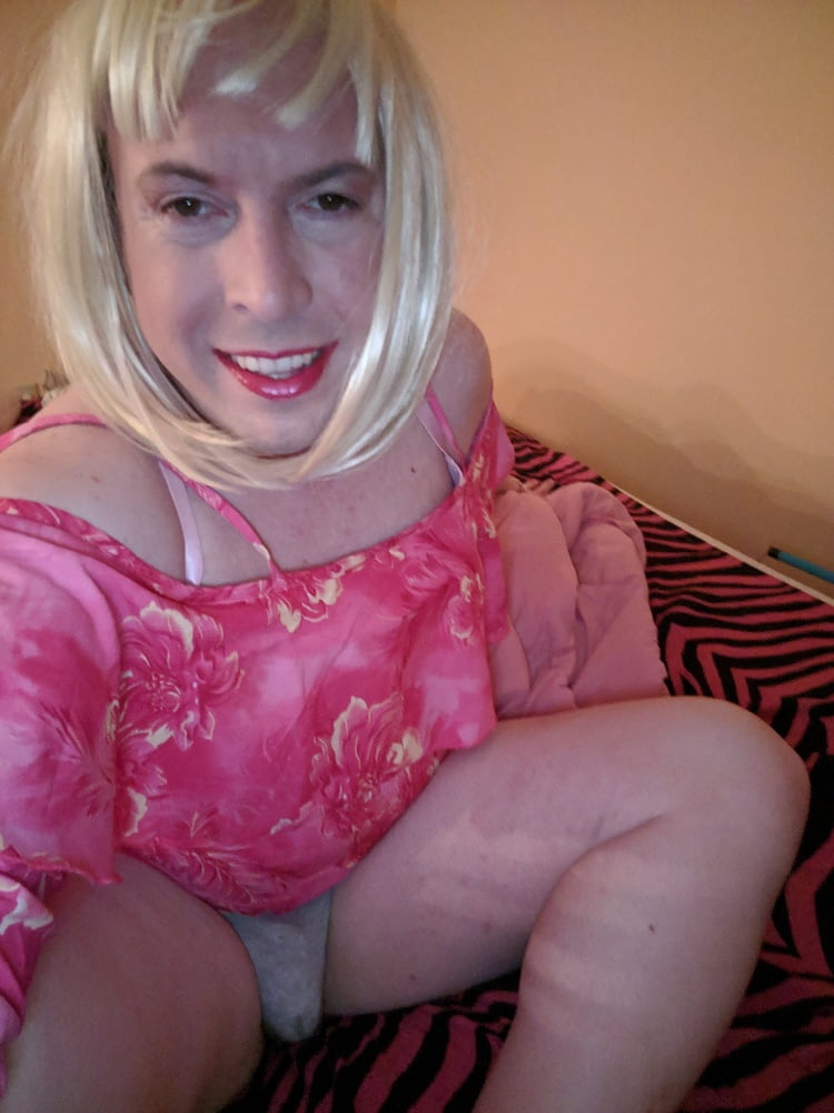 BBC Sissy Feels Cute in Pink Dress #106959999