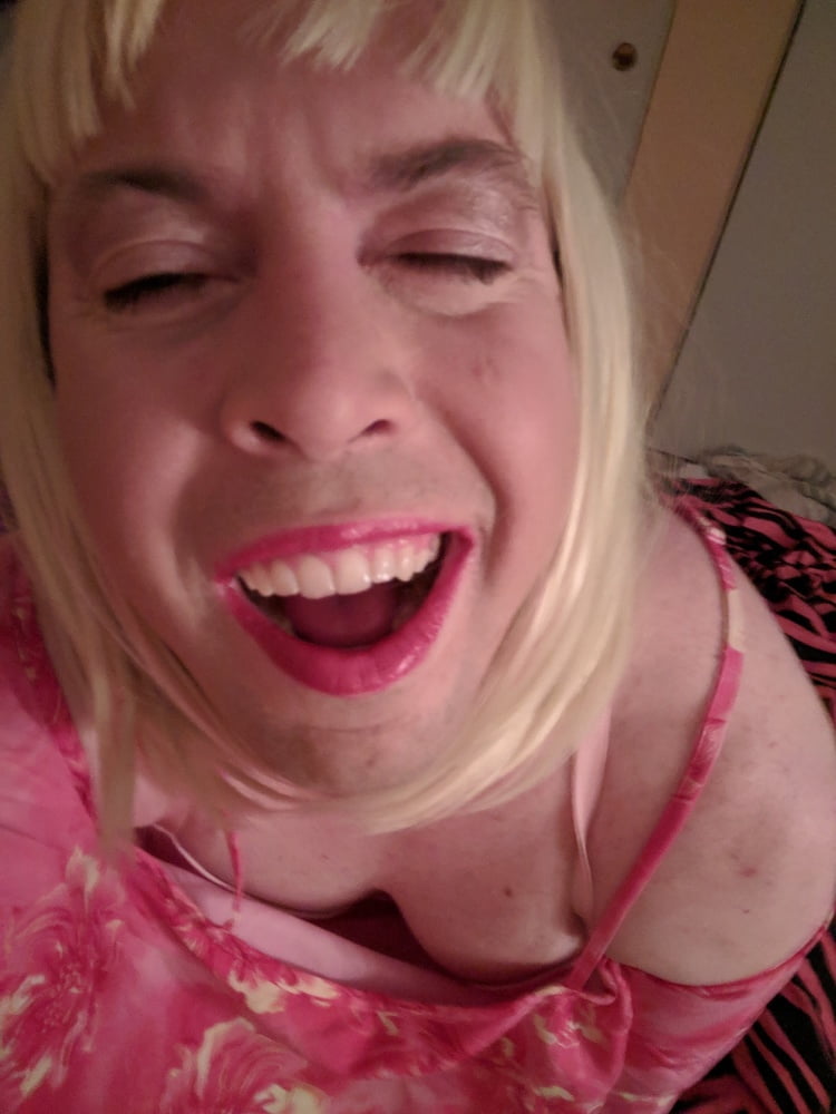 BBC Sissy Feels Cute in Pink Dress #106960021