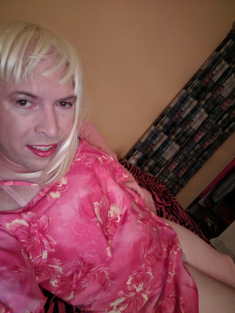 BBC Sissy Feels Cute in Pink Dress #106960044