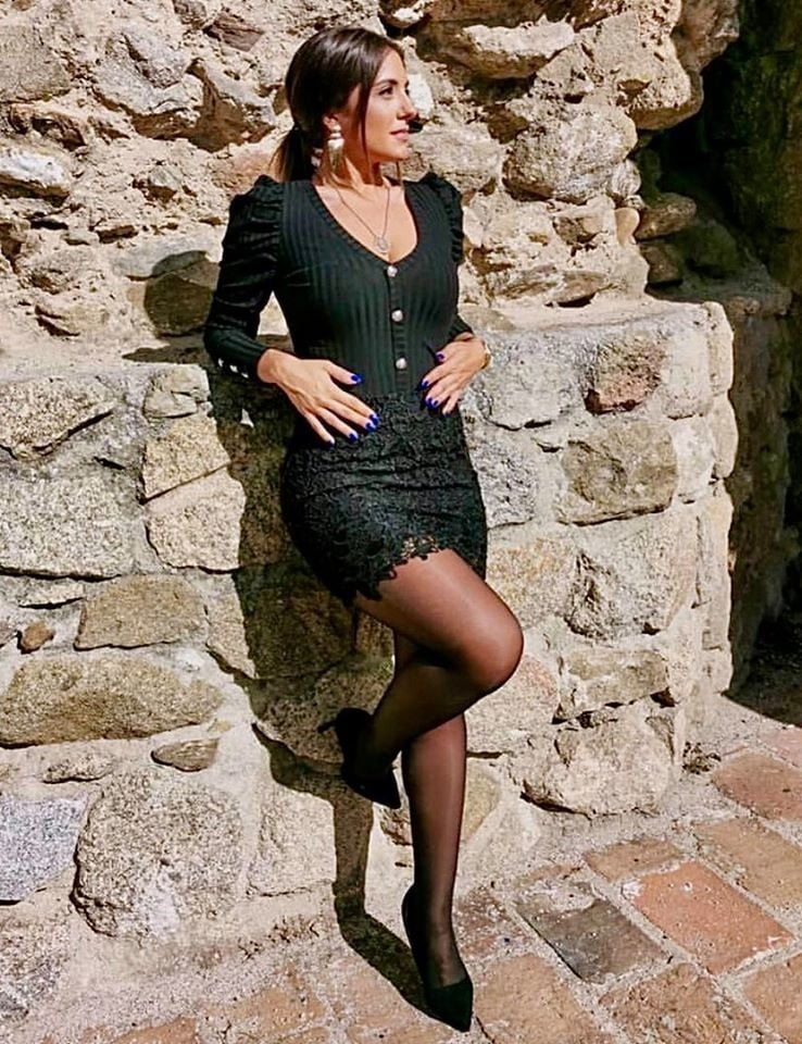 sexy european Natalia in tights pantyhose nylon legs #100658050
