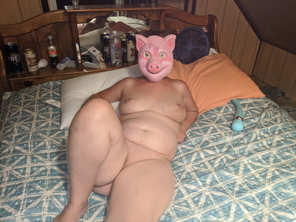 Pig showing her tits and holes #90694548