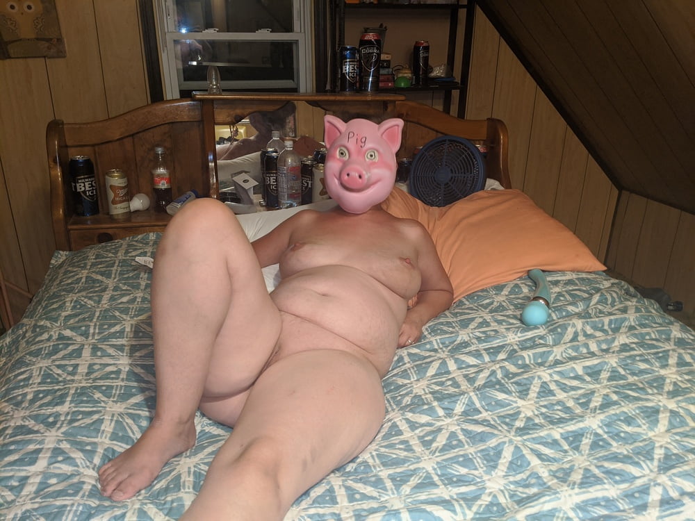 Pig showing her tits and holes #90694557