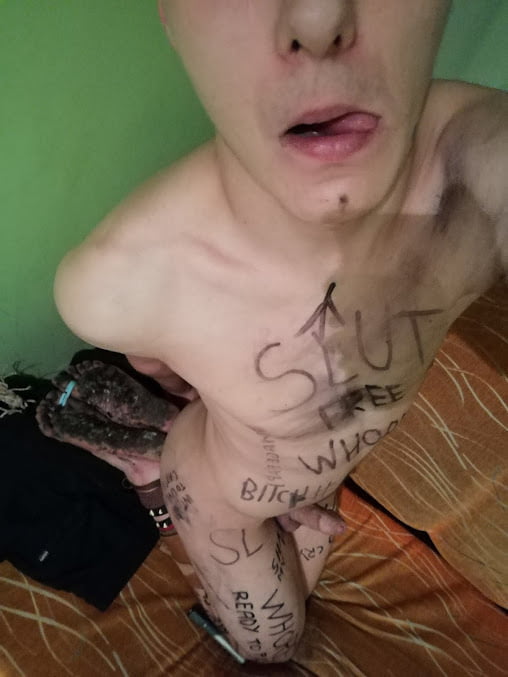 Slave body writing in dirty basement. Humiliation comment #107016692