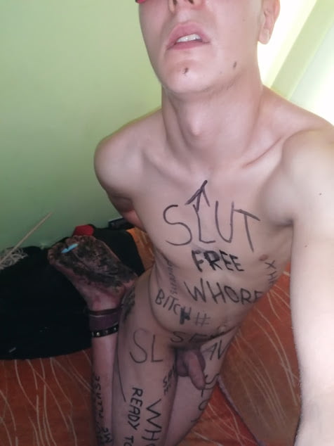Slave body writing in dirty basement. Humiliation comment #107016700
