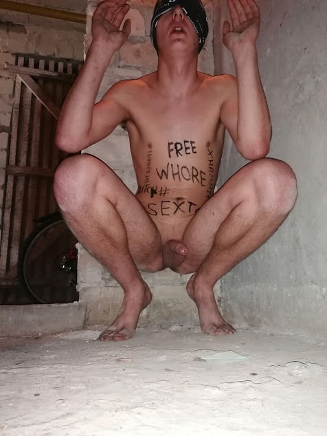 Slave body writing in dirty basement. Humiliation comment #107016717