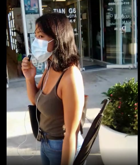 Tight Asian Vaping in Mask #80174996