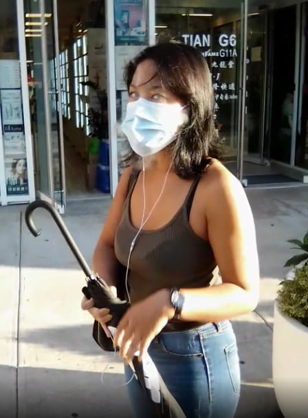 Tight Asian Vaping in Mask #80175011
