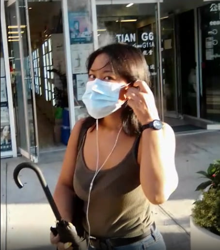 Tight Asian Vaping in Mask #80175031