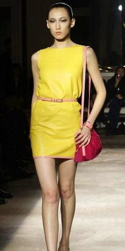 Yellow Leather Dress 3 - by Redbull18 #99628046