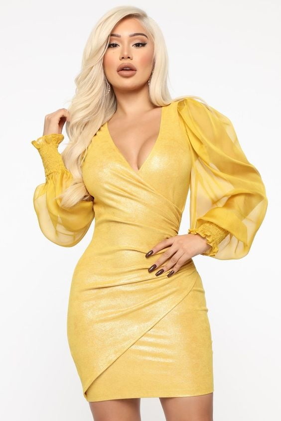 Yellow Leather Dress 3 - by Redbull18 #99628056