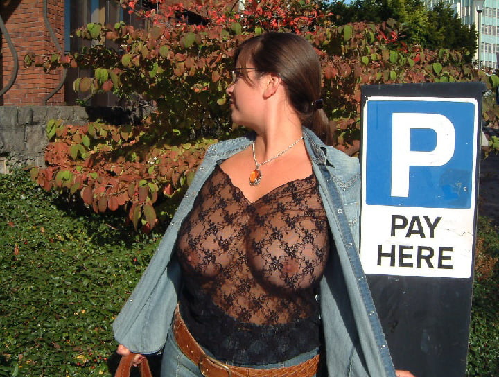 Chibby mature with huge tits public flashing exhibition #79866990