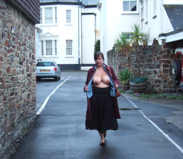 Chibby mature with huge tits public flashing exhibition #79867265