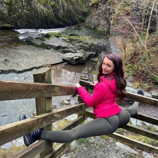 Ass&#039; n &#039; lycra and see thru yoga pants #95412757