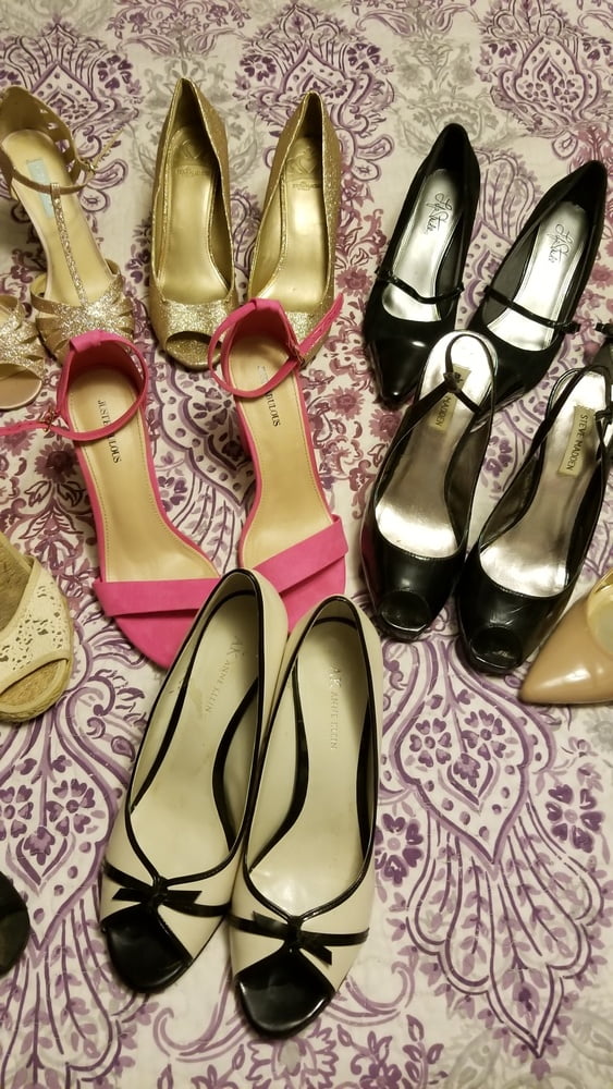 Playing in my shoe closet pretty feet heels flats milf  wife #106688910