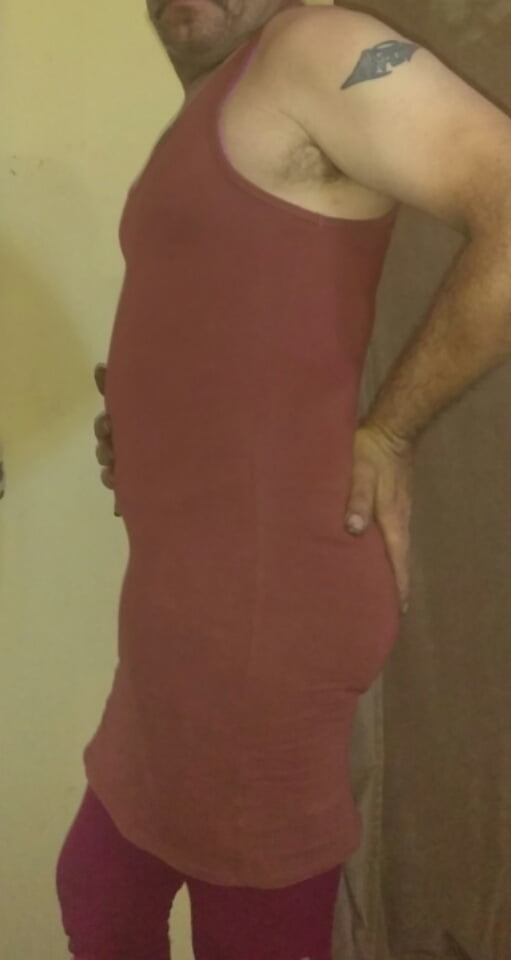 Me in red dress and red leggings #96013654