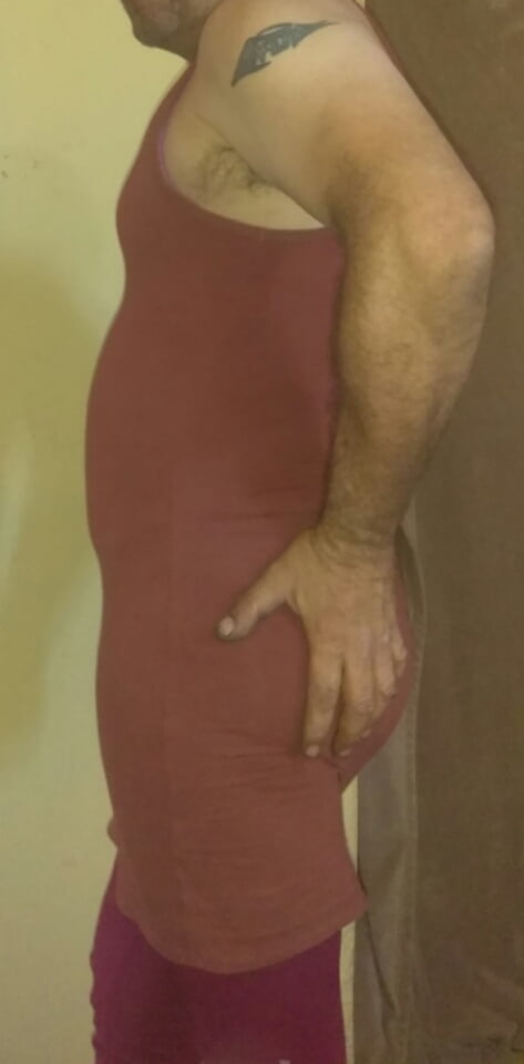 Me in red dress and red leggings #96013655
