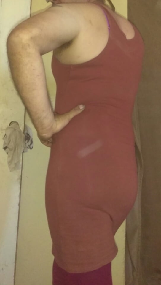 Me in red dress and red leggings #96013658