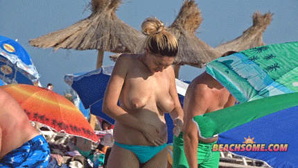 Topless Beach - Tanlines Busty Puffy Nipples Large Areola 2 #105624233