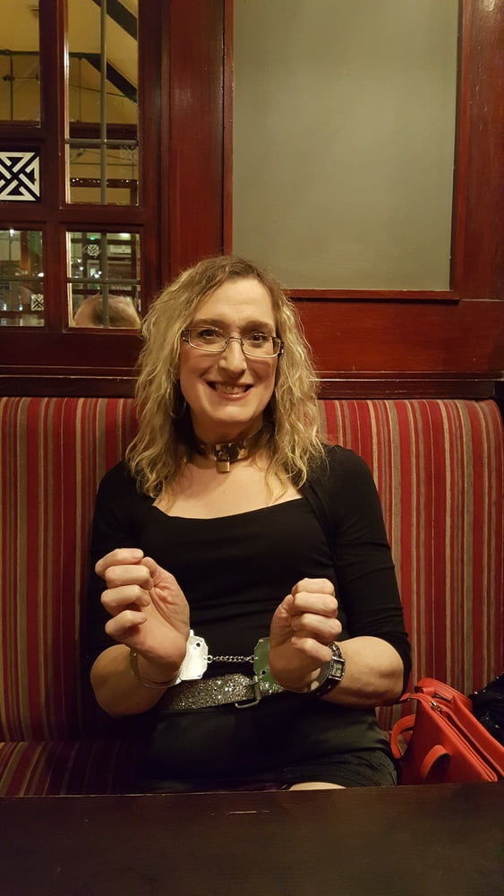 Lisa and Pauline in Handcuffs in the pub with Mike and John #106850488