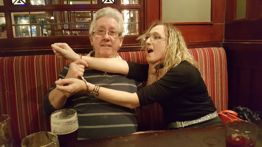 Lisa and Pauline in Handcuffs in the pub with Mike and John #106850507