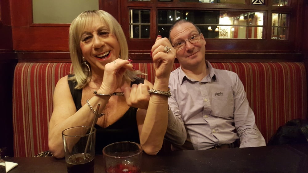 Lisa and Pauline in Handcuffs in the pub with Mike and John #106850510