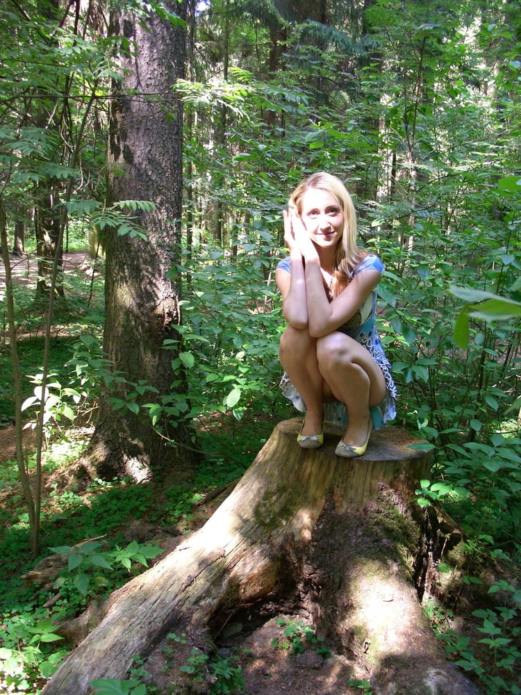 Young Wife In The Woods - Outdoor Flashing #107053767