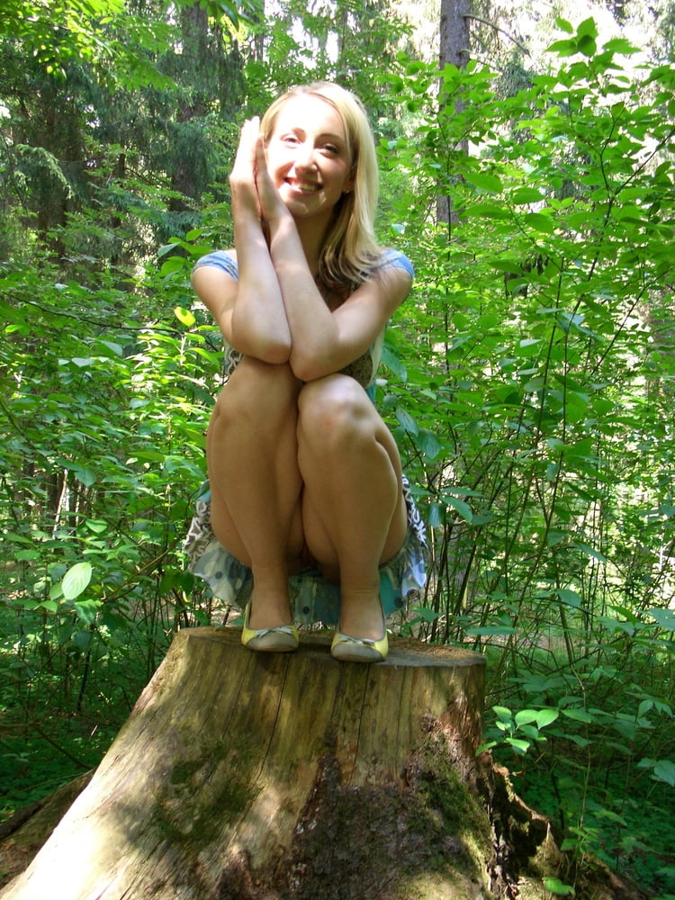 Young Wife In The Woods - Outdoor Flashing #107053771