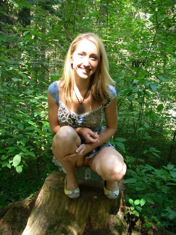 Young Wife In The Woods - Outdoor Flashing #107053775
