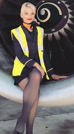 Sexy Stewardess in Fersen und Strümpfen 2
 #87936973