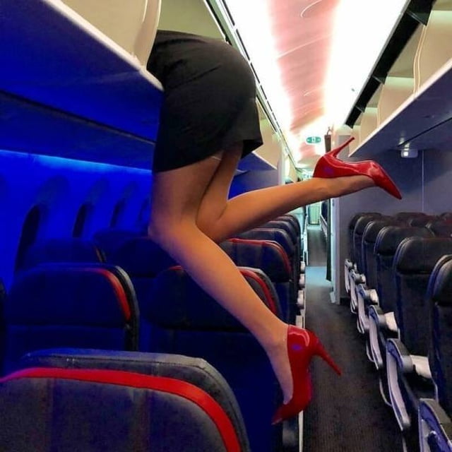Sexy Stewardess in Fersen und Strümpfen 2
 #87937022