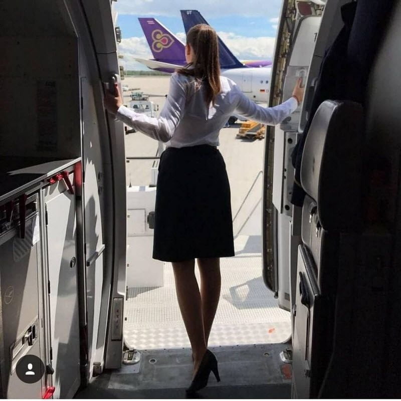 Sexy Stewardess in Fersen und Strümpfen 2
 #87937032
