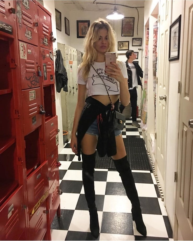 Female Celebrity Boots &amp; Leather - Hailey Clauson #98331637
