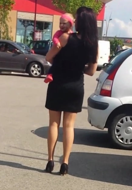 sexy young hot mom with mini skirt hot ass high heels #80972116
