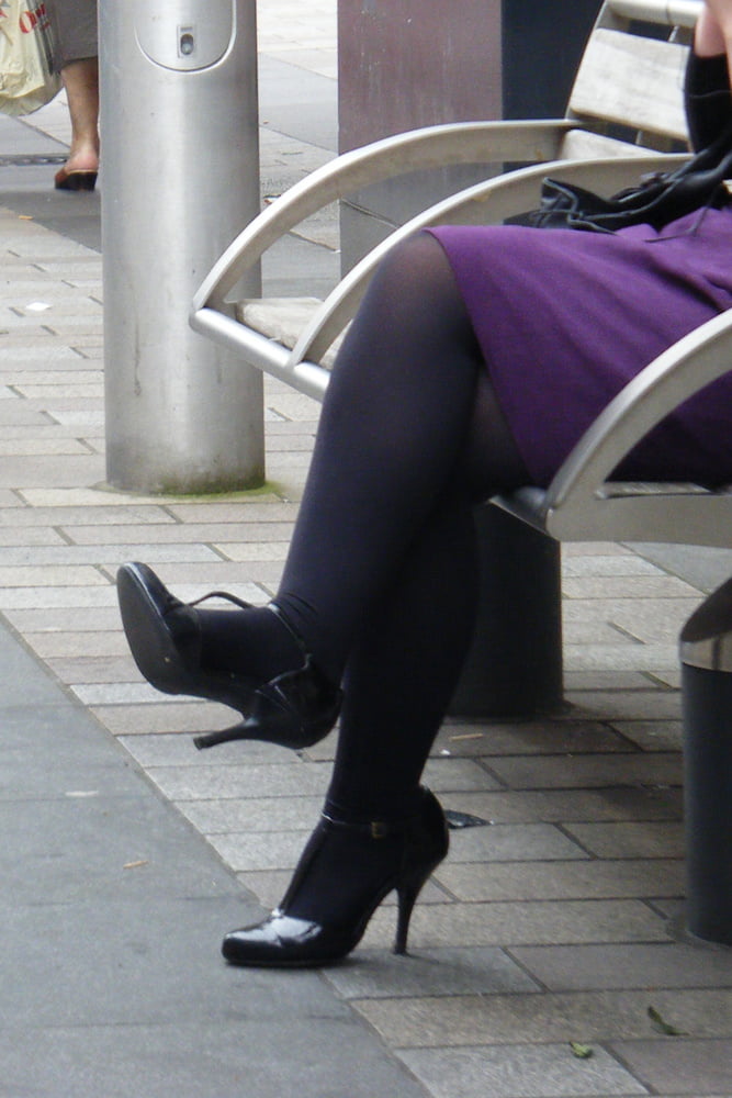 Street Pantyhose - BritSlut Wank Meat in Tights #96770756